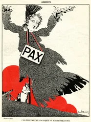 De voormalige vreedzame vogelverschrikker of Maskamaraderie, uit Kamerad!, een speciale editie van "La Baionnette", nr. 18, 4 november 1915